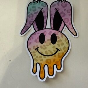 Rainbow animal print bunny ears card stock car freshie air
